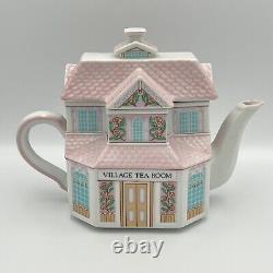 Lenox Spice Village Tea Room with Lid 1991 Vintage Tea Pot Colorful Pink Porcelain