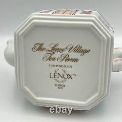 Lenox Spice Village Tea Room with Lid 1991 Vintage Tea Pot Colorful Pink Porcelain