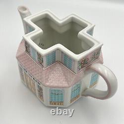 Lenox Spice Village Tea Room with Lid 1991 Vintage Tea Pot Colorful Pink Porcelain