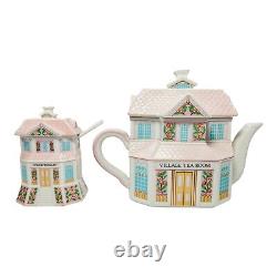 Lenox Village Tea Room Set Includes Teapot And Sugar Bowl VTG Retired