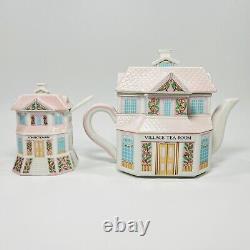 Lenox Village Tea Room Set Includes Teapot And Sugar Bowl VTG Retired