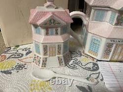 Lenox Village Tea Room full SET Tea pot Creamery & Confectionary & Spoon withLids