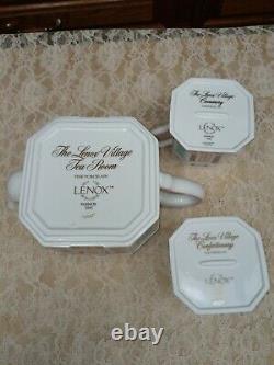 Lenox Village Tea Set Gift Tea Pot Sugar Creamer Porcelain 1991