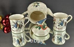 Lenox Winter Greetings -Chickadees/Nuthatch Teapot with Lid & 2 Coffee Mug Set