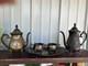 Leonard Silver Plated Coffee Tea Pot Set Sugar Cream Bowl Floral Footed