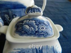 Liberty Blue Ironstone Tea Set for (4) LB Tote
