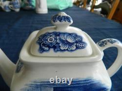 Liberty Blue Ironstone Tea Set for (4) LB Tote