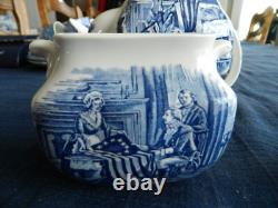 Liberty Blue Ironstone Tea Set for (4) LB Tote