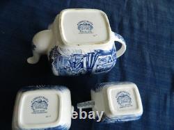 Liberty Blue Ironstone Tea Set for (4) LB Tote