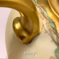 Limoge Antique Teapot T&V France Hand Painted Pink Rose Flowers Gold Art Deco