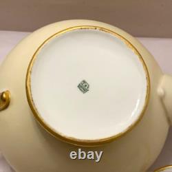 Limoge Antique Teapot T&V France Hand Painted Pink Rose Flowers Gold Art Deco