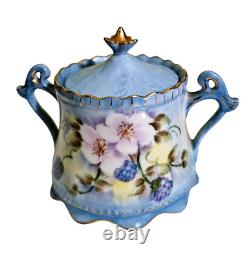 Limoges France hand painted, signed and dated Tea set-creamer, sugar, and teapot