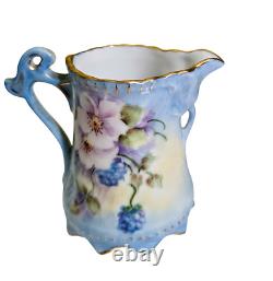 Limoges France hand painted, signed and dated Tea set-creamer, sugar, and teapot