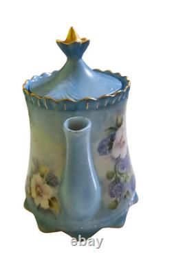 Limoges France hand painted, signed and dated Tea set-creamer, sugar, and teapot