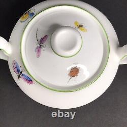 Limoges HandPainted Edith Jensen Mayhew Teapot Sugar Creamer Set Butterflies