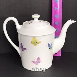 Limoges HandPainted Edith Jensen Mayhew Teapot Sugar Creamer Set Butterflies