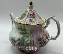 Limoges Hand Painted China Tea set vintage Tray with teapot, sugar, creamer