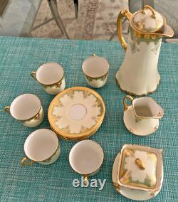 Limoges Tea Set for 5 Teapot Creamer Sugar Bowl Cups & Saucers