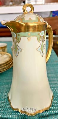 Limoges Tea Set for 5 Teapot Creamer Sugar Bowl Cups & Saucers