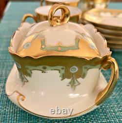 Limoges Tea Set for 5 Teapot Creamer Sugar Bowl Cups & Saucers