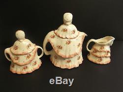Little Old Lady Tea Set Teapot Creamer Sugar 1930's England 827653