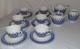Lomonosov Russian Porcelain Blue Snowflake Tea Pot Set Cup Saucer 21pcs