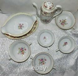 Lot Set Gold Castle Japan Porcelain Tea Teapot Coffee Pot Soup Bowl Cup Hostess