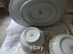 Lot Set Gold Castle Japan Porcelain Tea Teapot Coffee Pot Soup Bowl Cup Hostess