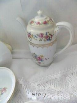 Lot Set Gold Castle Japan Porcelain Tea Teapot Coffee Pot Soup Bowl Cup Hostess