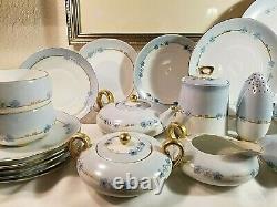 Lot VTG. SILESIA Porcelain Cake Plate-Teapots-Sugars-Creamers-Teacups-Dessert SET