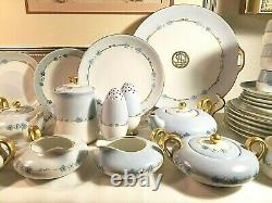 Lot VTG. SILESIA Porcelain Cake Plate-Teapots-Sugars-Creamers-Teacups-Dessert SET