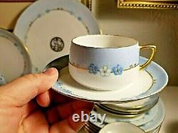 Lot VTG. SILESIA Porcelain Cake Plate-Teapots-Sugars-Creamers-Teacups-Dessert SET