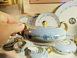 Lot VTG. SILESIA Porcelain Cake Plate-Teapots-Sugars-Creamers-Teacups-Dessert SET