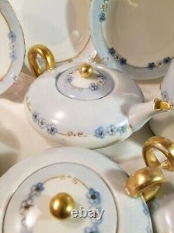 Lot VTG. SILESIA Porcelain Cake Plate-Teapots-Sugars-Creamers-Teacups-Dessert SET