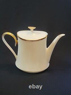 Lovely Lenox Porcelain Ivory & Gold ETERNAL Covered Teapot or Coffee Pot