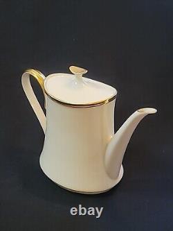 Lovely Lenox Porcelain Ivory & Gold ETERNAL Covered Teapot or Coffee Pot
