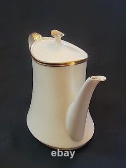 Lovely Lenox Porcelain Ivory & Gold ETERNAL Covered Teapot or Coffee Pot