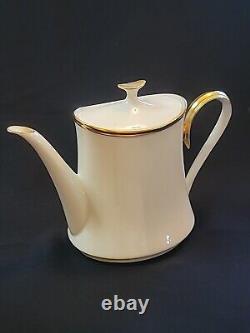 Lovely Lenox Porcelain Ivory & Gold ETERNAL Covered Teapot or Coffee Pot