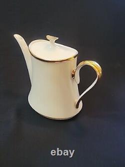 Lovely Lenox Porcelain Ivory & Gold ETERNAL Covered Teapot or Coffee Pot
