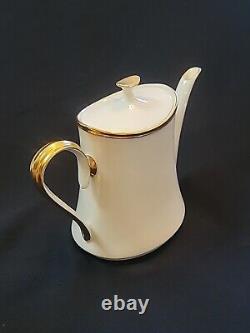 Lovely Lenox Porcelain Ivory & Gold ETERNAL Covered Teapot or Coffee Pot