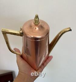 MCM Copper Coffee/Tea Pot, 3-Piece Set with Bronze Accents. RARE! GORGEOUS