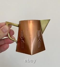 MCM Copper Coffee/Tea Pot, 3-Piece Set with Bronze Accents. RARE! GORGEOUS