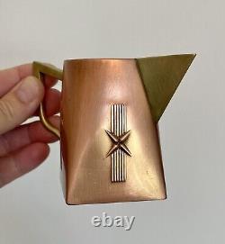 MCM Copper Coffee/Tea Pot, 3-Piece Set with Bronze Accents. RARE! GORGEOUS