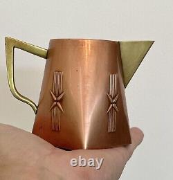 MCM Copper Coffee/Tea Pot, 3-Piece Set with Bronze Accents. RARE! GORGEOUS