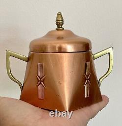 MCM Copper Coffee/Tea Pot, 3-Piece Set with Bronze Accents. RARE! GORGEOUS