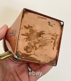 MCM Copper Coffee/Tea Pot, 3-Piece Set with Bronze Accents. RARE! GORGEOUS