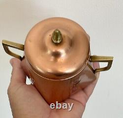 MCM Copper Coffee/Tea Pot, 3-Piece Set with Bronze Accents. RARE! GORGEOUS