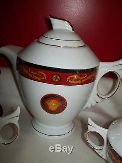 MEDUSA PORCELAIN TEA SET POT CREAMER SUGAR DISH CUPS SAUCERS