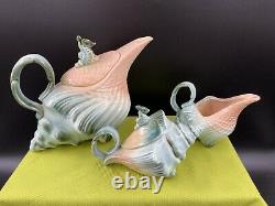 MID Century Hull USA Snail Conch Seashell & Seahorse Teapot Sugar Creamer Set