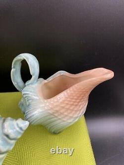 MID Century Hull USA Snail Conch Seashell & Seahorse Teapot Sugar Creamer Set